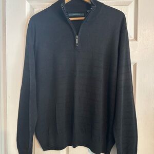 Perry Ellis V-Neck Black Sweater